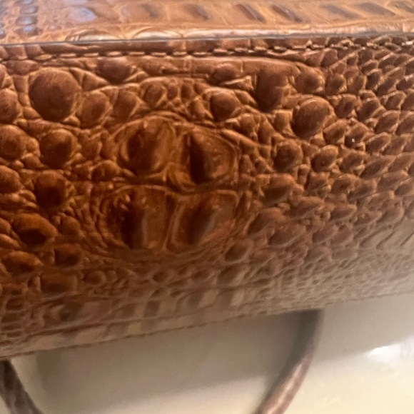 Etienne Aigner Croc embossed brown leather satchel - Picture 15 of 16